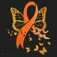 Multiple Sclerosis Awareness Orange Ribbon Butterfly Fighter Beanie thumb 2