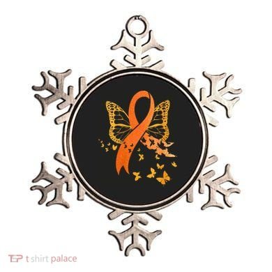 Multiple Sclerosis Awareness Orange Ribbon Butterfly Fighter Ornament