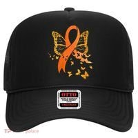 Multiple Sclerosis Awareness Orange Ribbon Butterfly Fighter Hat thumb 0