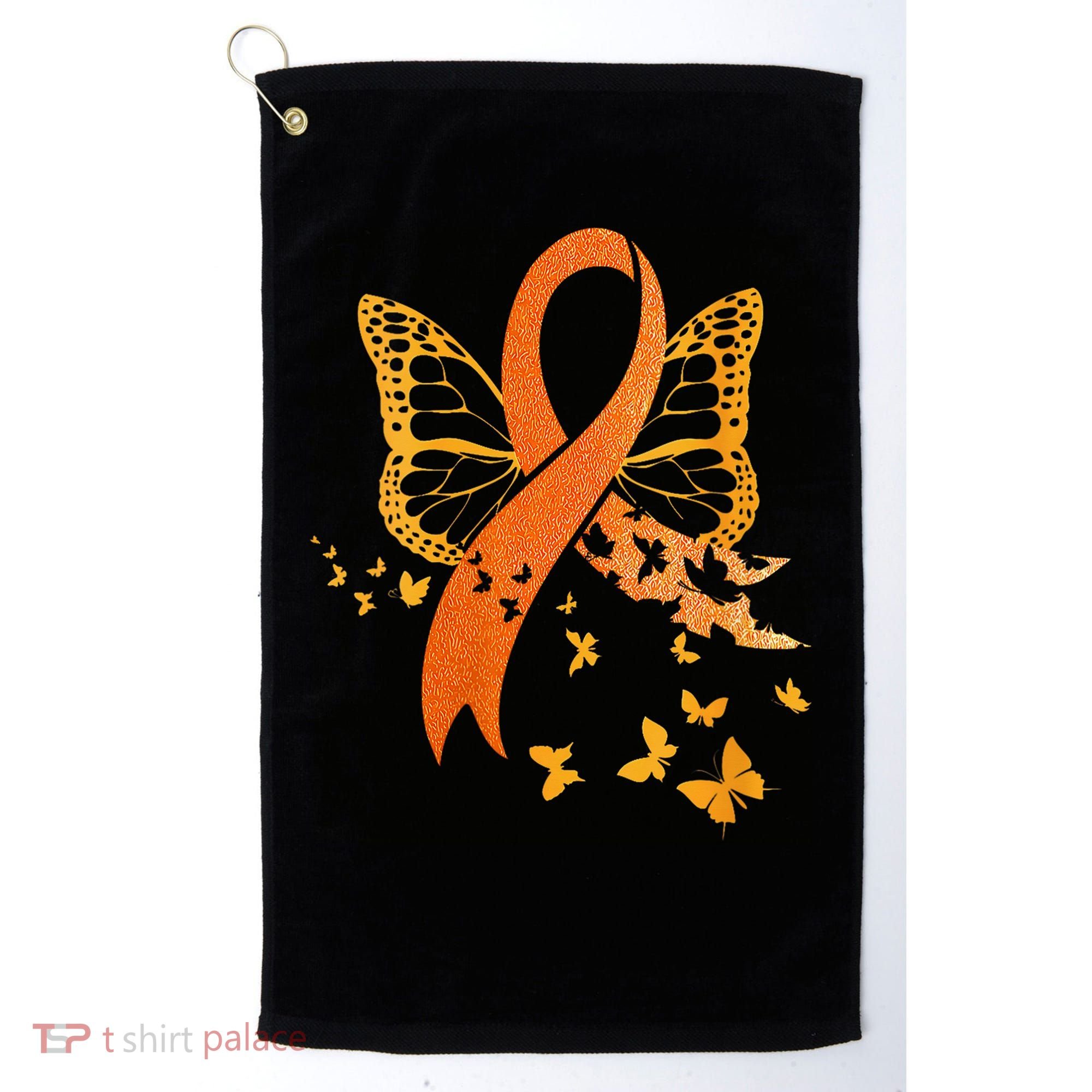Multiple Sclerosis Awareness Orange Ribbon Butterfly Fighter Golf Towel