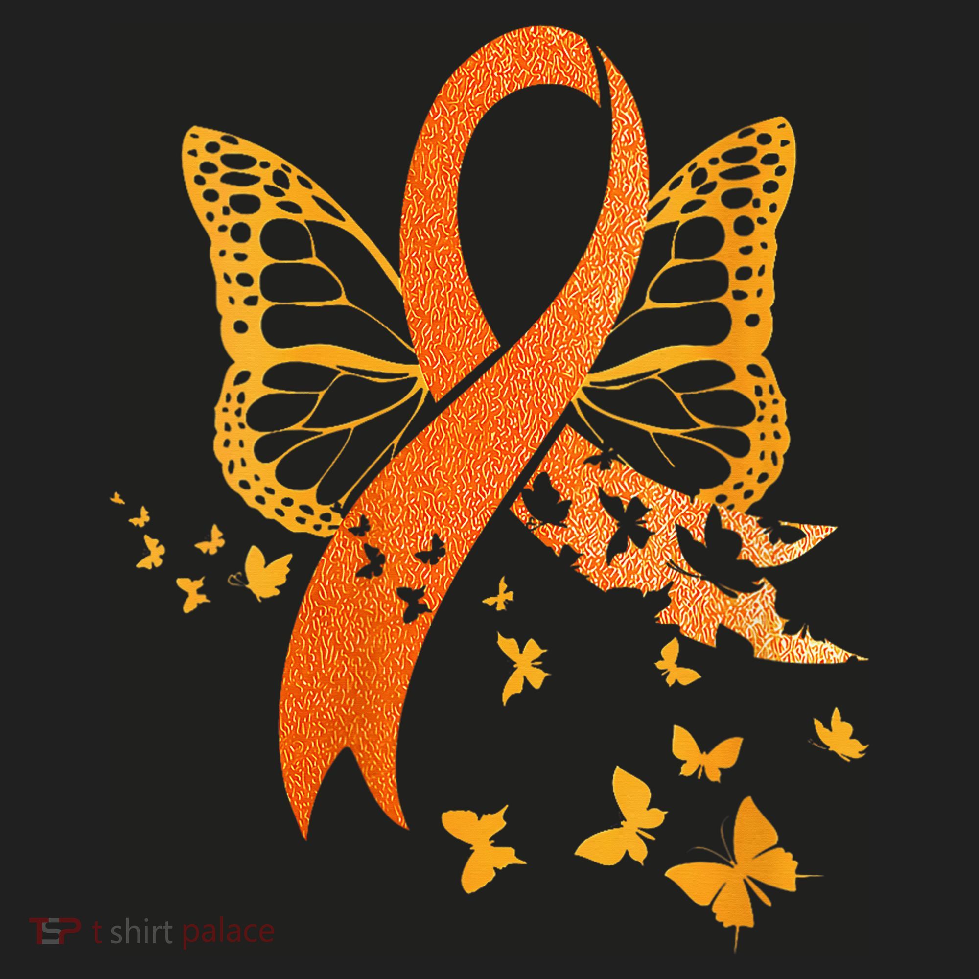 Multiple Sclerosis Awareness Orange Ribbon Butterfly Fighter Golf Towel