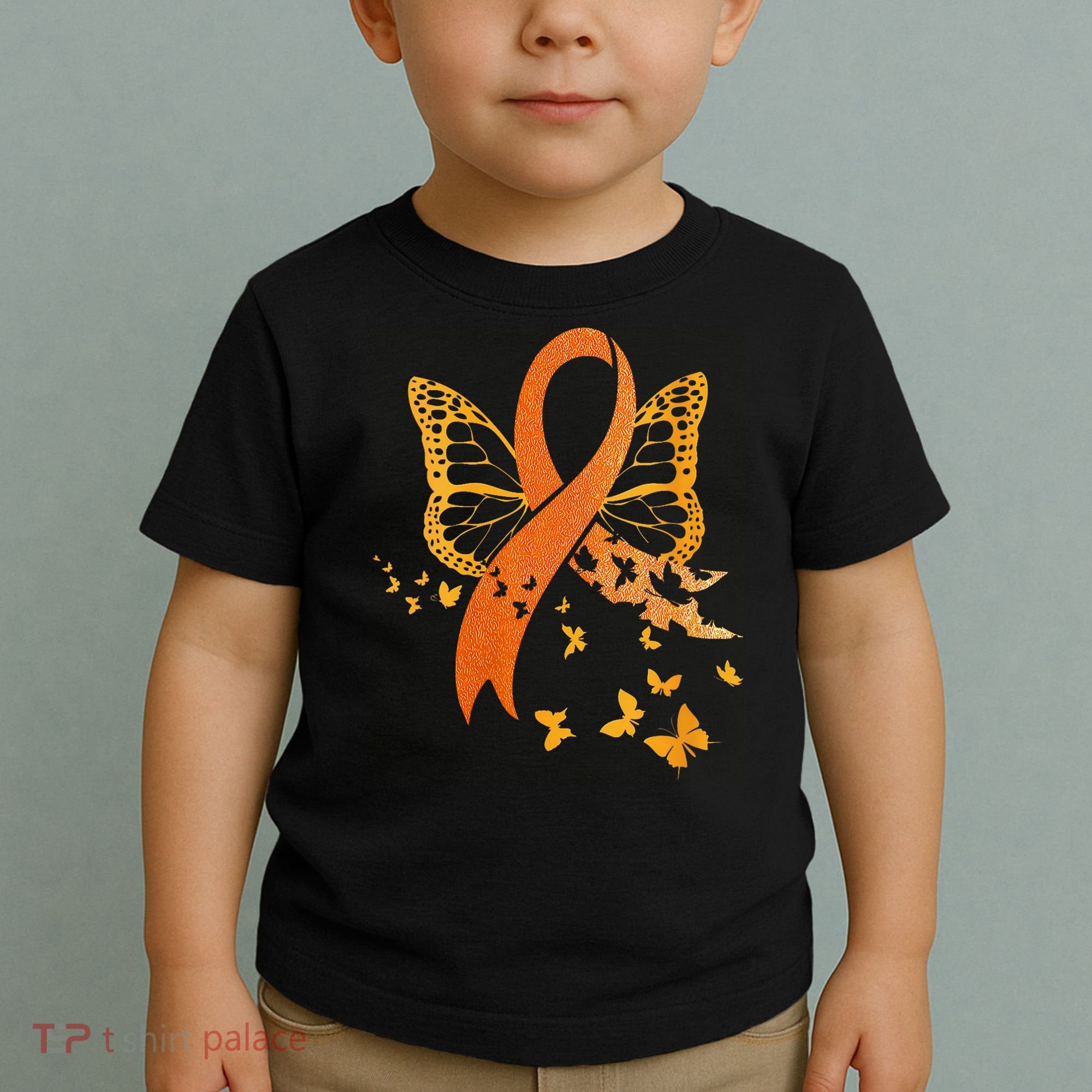 Multiple Sclerosis Awareness Orange Ribbon Butterfly Fighter Toddler T-Shirt