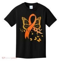 Multiple Sclerosis Awareness Orange Ribbon Butterfly Fighter Kids T-Shirt thumb 0