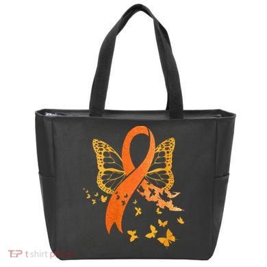 Multiple Sclerosis Awareness Orange Ribbon Butterfly Fighter Tote Bag