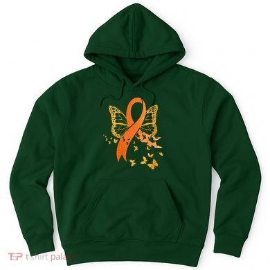 Multiple Sclerosis Awareness Orange Ribbon Butterfly Fighter Hoodie