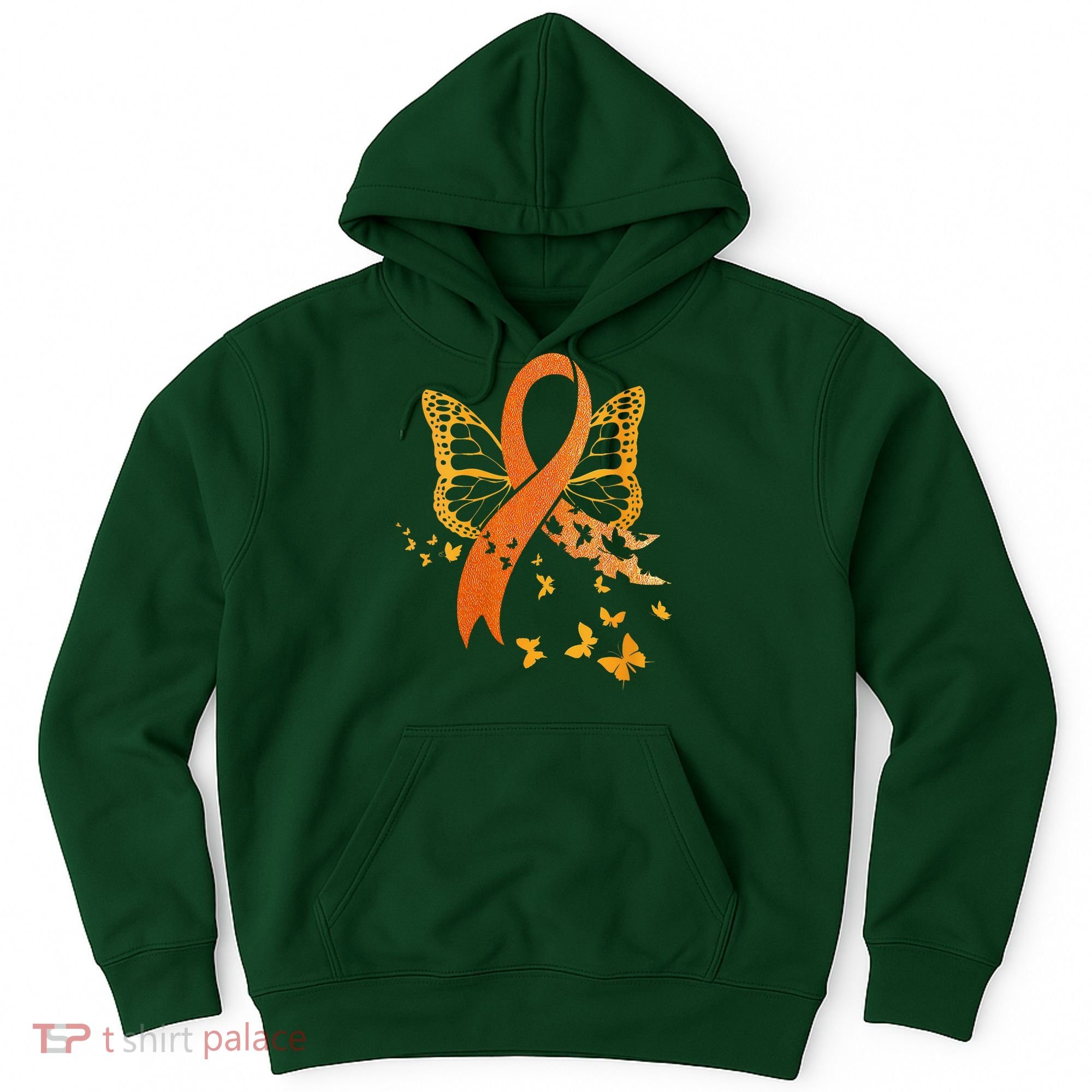 Multiple Sclerosis Awareness Orange Ribbon Butterfly Fighter Hoodie