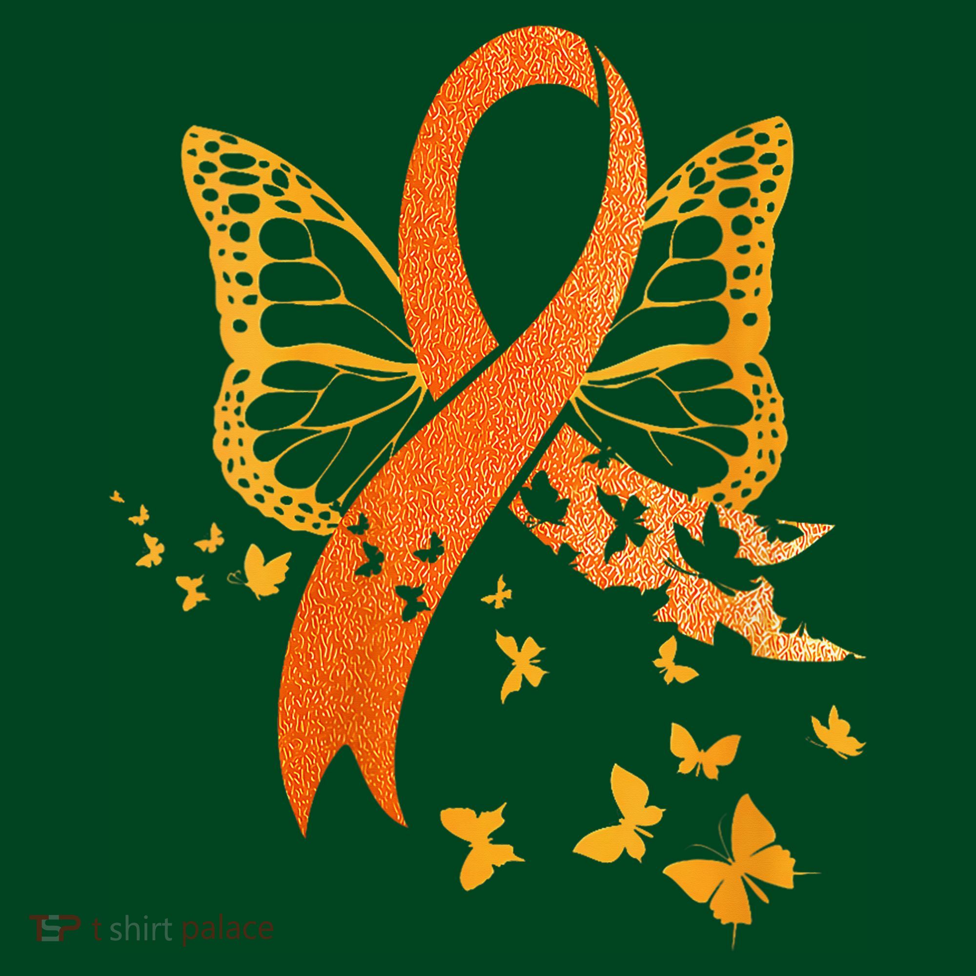 Multiple Sclerosis Awareness Orange Ribbon Butterfly Fighter Coaster