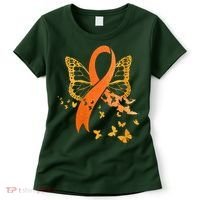 Multiple Sclerosis Awareness Orange Ribbon Butterfly Fighter Women's T-Shirt thumb 0