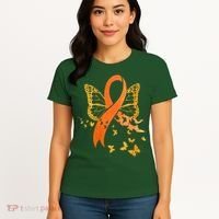 Multiple Sclerosis Awareness Orange Ribbon Butterfly Fighter Women's T-Shirt thumb 4