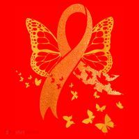 Multiple Sclerosis Awareness Orange Ribbon Butterfly Fighter Santa Hat thumb 1