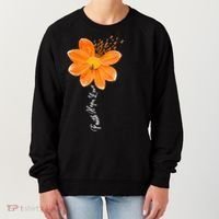 Multiple Sclerosis Awareness Orange Flower Ribbon Faith Hope Women's Sweatshirt thumb 0
