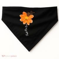 Multiple Sclerosis Awareness Orange Flower Ribbon Faith Hope USA-Made Doggie Bandana thumb 0