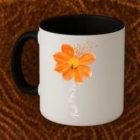 Multiple Sclerosis Awareness Orange Flower Ribbon Faith Hope Coffee Mug thumb 2