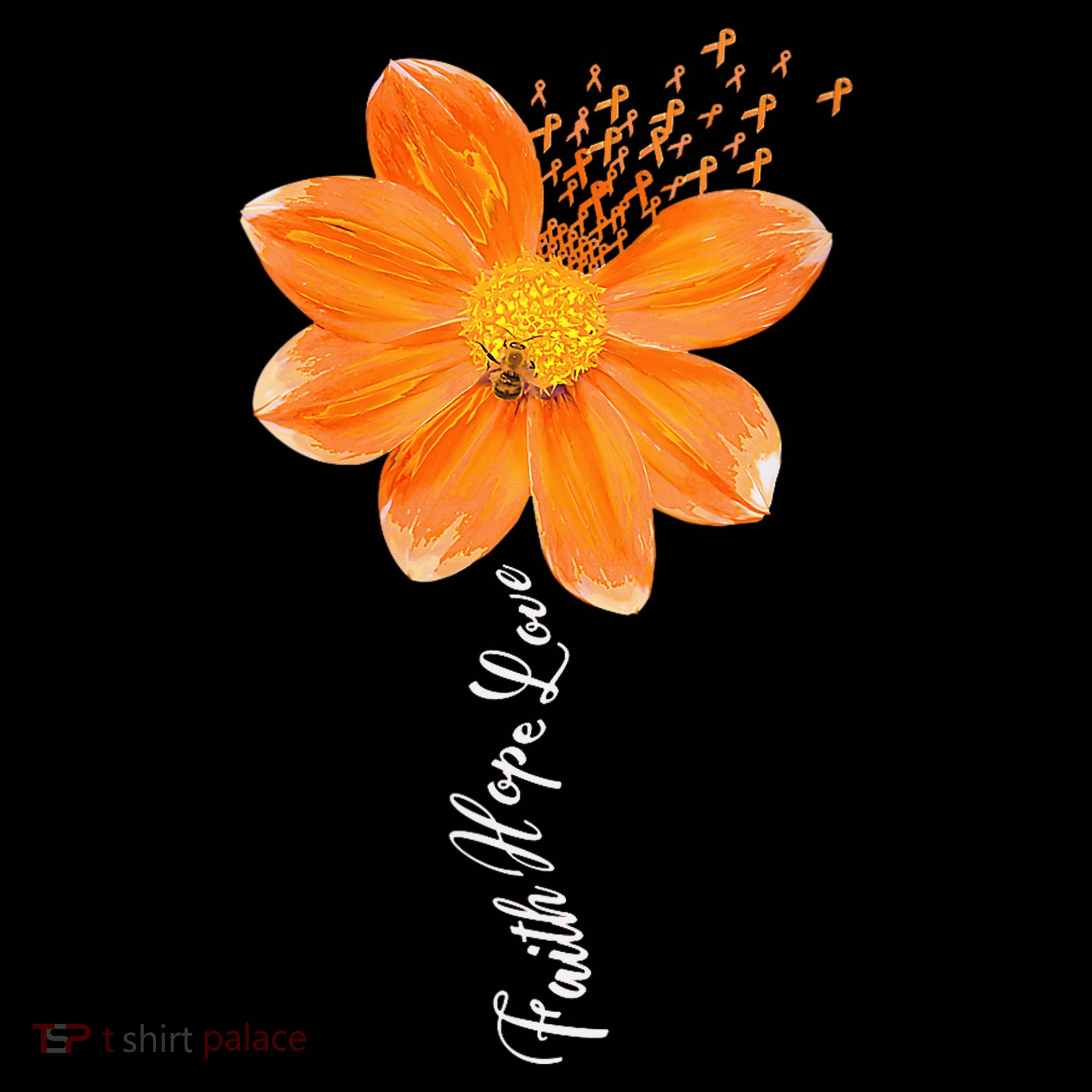 Multiple Sclerosis Awareness Orange Flower Ribbon Faith Hope Coffee Mug