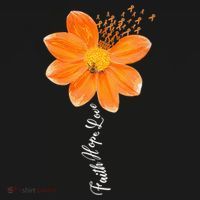 Multiple Sclerosis Awareness Orange Flower Ribbon Faith Hope Women's Hoodie thumb 2