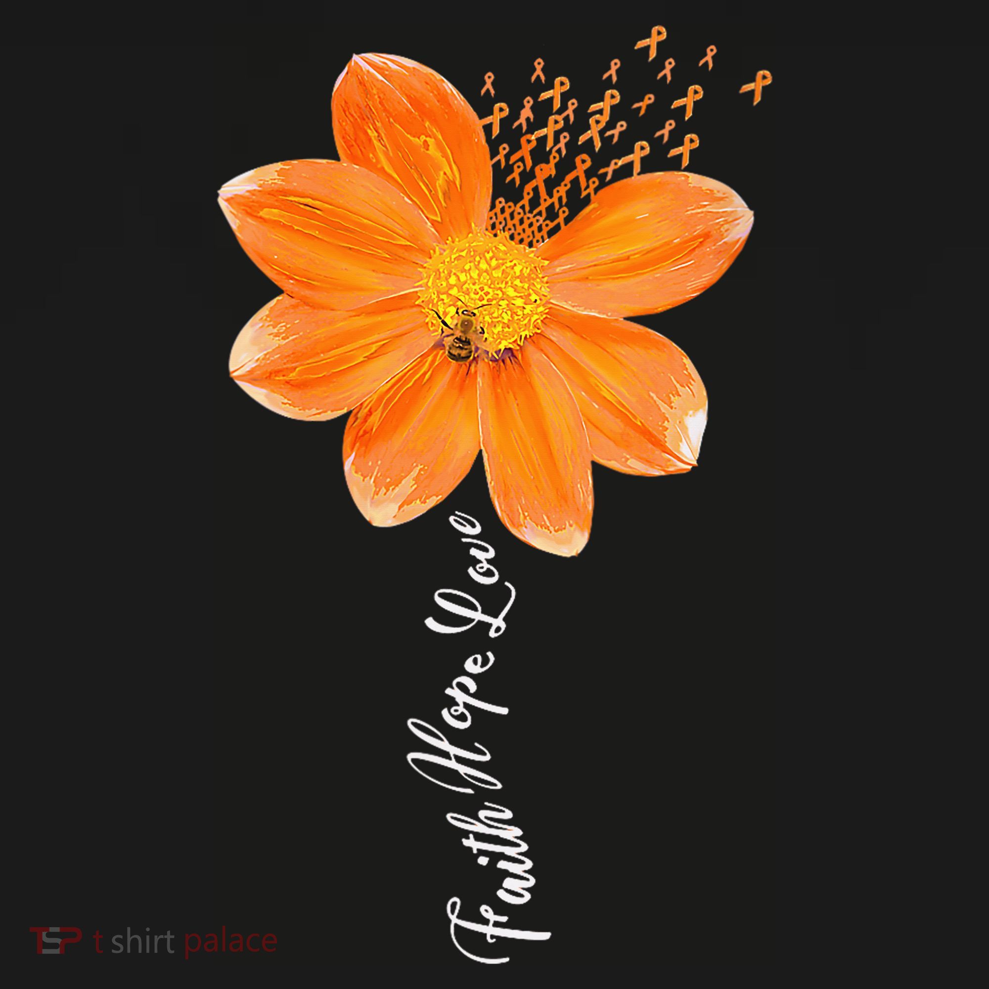 Multiple Sclerosis Awareness Orange Flower Ribbon Faith Hope Women's Tank Top