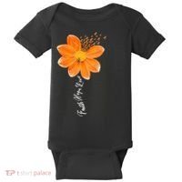 Multiple Sclerosis Awareness Orange Flower Ribbon Faith Hope Baby Bodysuit thumb 0