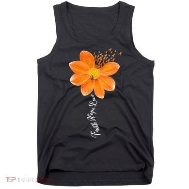 Multiple Sclerosis Awareness Orange Flower Ribbon Faith Hope Tank Top