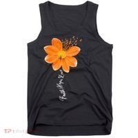 Multiple Sclerosis Awareness Orange Flower Ribbon Faith Hope Tank Top thumb 0