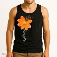 Multiple Sclerosis Awareness Orange Flower Ribbon Faith Hope Tank Top thumb 3