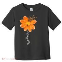 Multiple Sclerosis Awareness Orange Flower Ribbon Faith Hope Toddler T-Shirt thumb 0