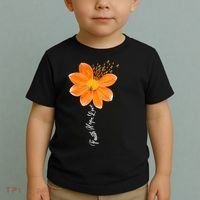Multiple Sclerosis Awareness Orange Flower Ribbon Faith Hope Toddler T-Shirt thumb 2