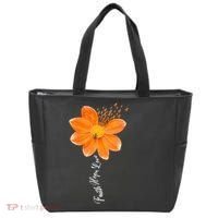 Multiple Sclerosis Awareness Orange Flower Ribbon Faith Hope Tote Bag thumb 0