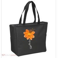 Multiple Sclerosis Awareness Orange Flower Ribbon Faith Hope Tote Bag thumb 2