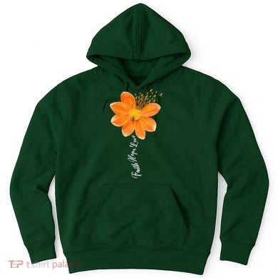 Multiple Sclerosis Awareness Orange Flower Ribbon Faith Hope Hoodie