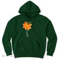 Multiple Sclerosis Awareness Orange Flower Ribbon Faith Hope Hoodie thumb 0