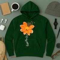 Multiple Sclerosis Awareness Orange Flower Ribbon Faith Hope Hoodie thumb 3