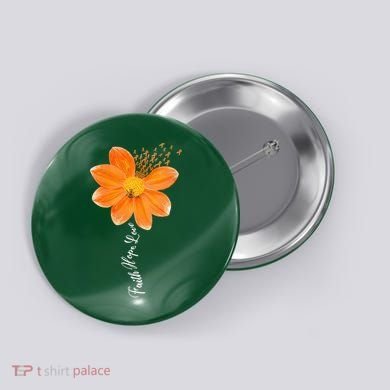 Multiple Sclerosis Awareness Orange Flower Ribbon Faith Hope Button