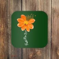 Multiple Sclerosis Awareness Orange Flower Ribbon Faith Hope Coaster thumb 0