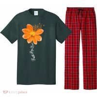Multiple Sclerosis Awareness Orange Flower Ribbon Faith Hope Pajama Set thumb 0