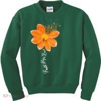 Multiple Sclerosis Awareness Orange Flower Ribbon Faith Hope Kids Sweatshirt thumb 0