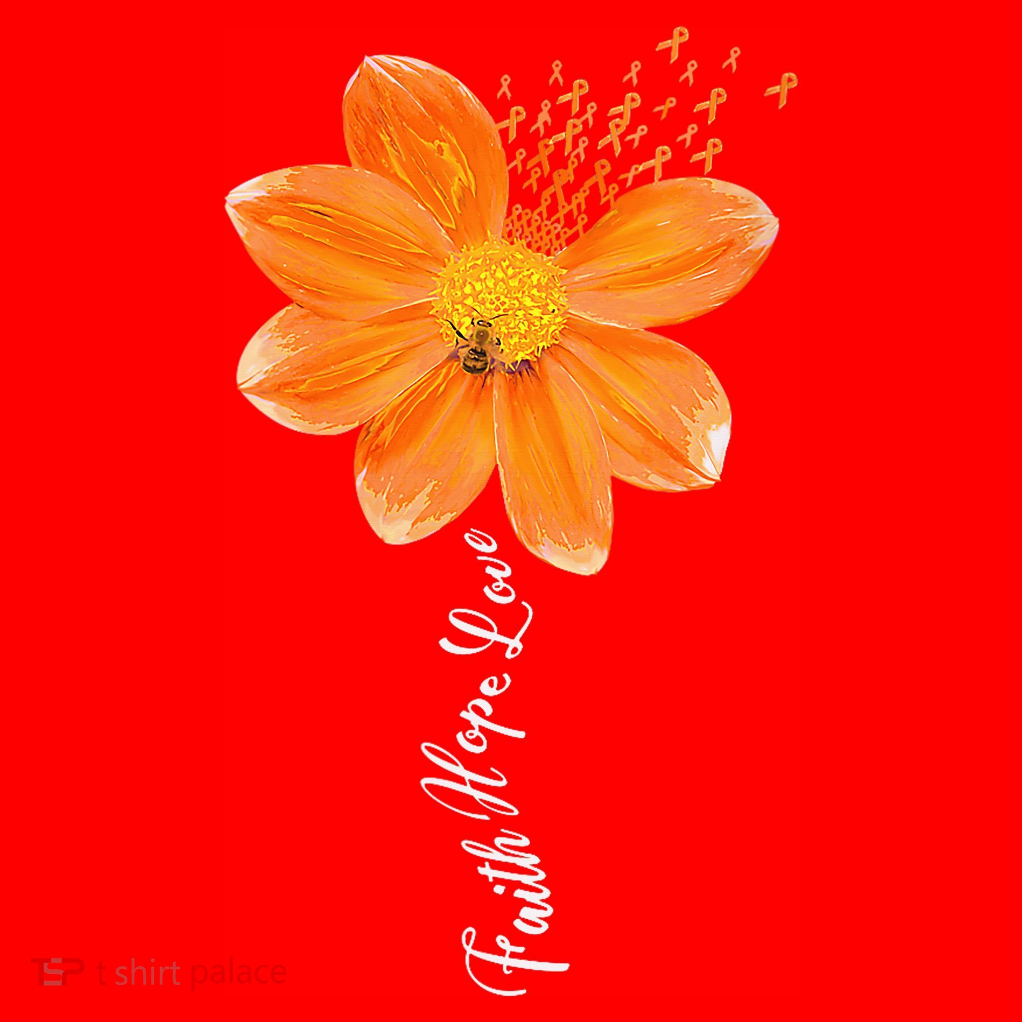 Multiple Sclerosis Awareness Orange Flower Ribbon Faith Hope Santa Hat