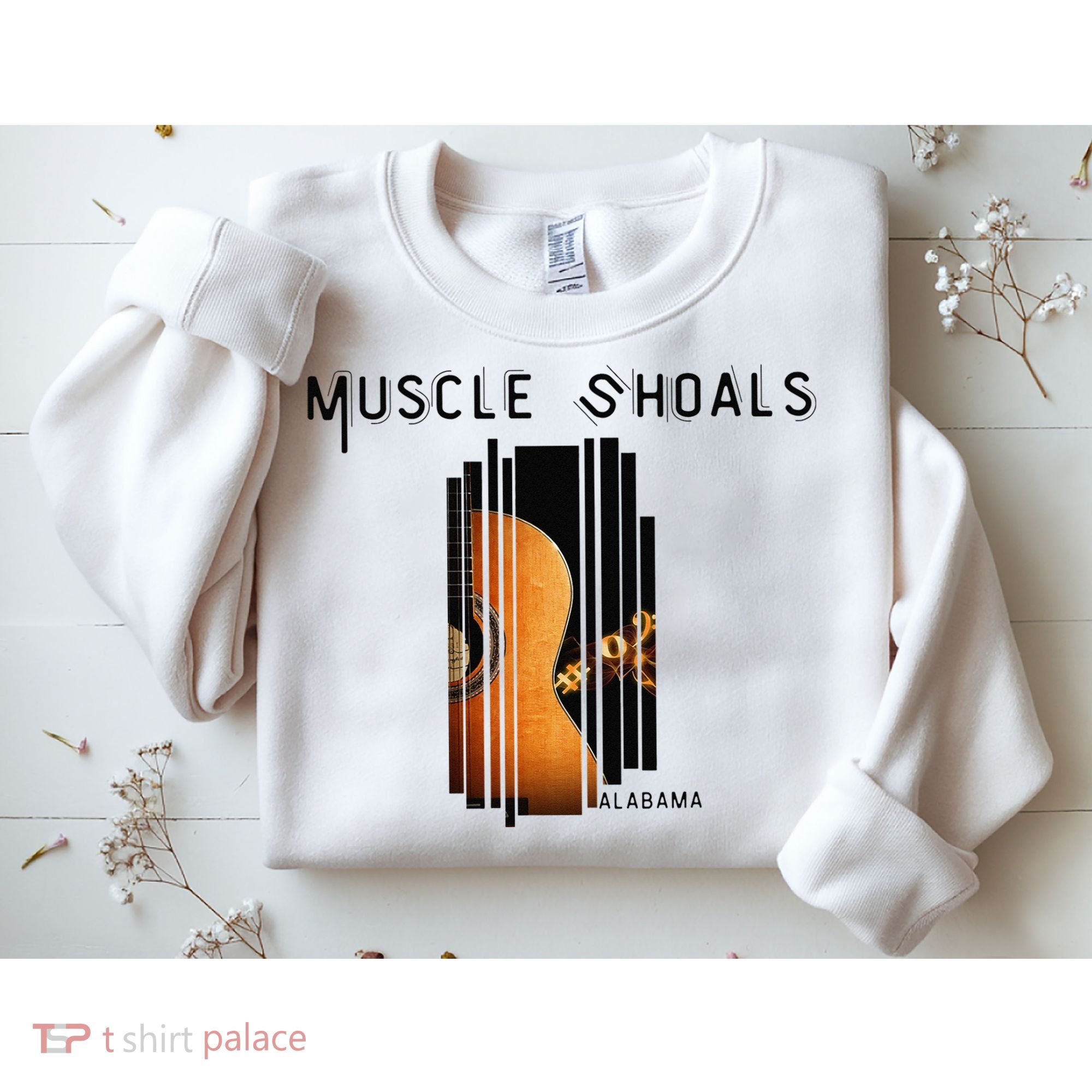 Muscle Shoals Alabama AL Distressed Grunge Text Music City Sweatshirt
