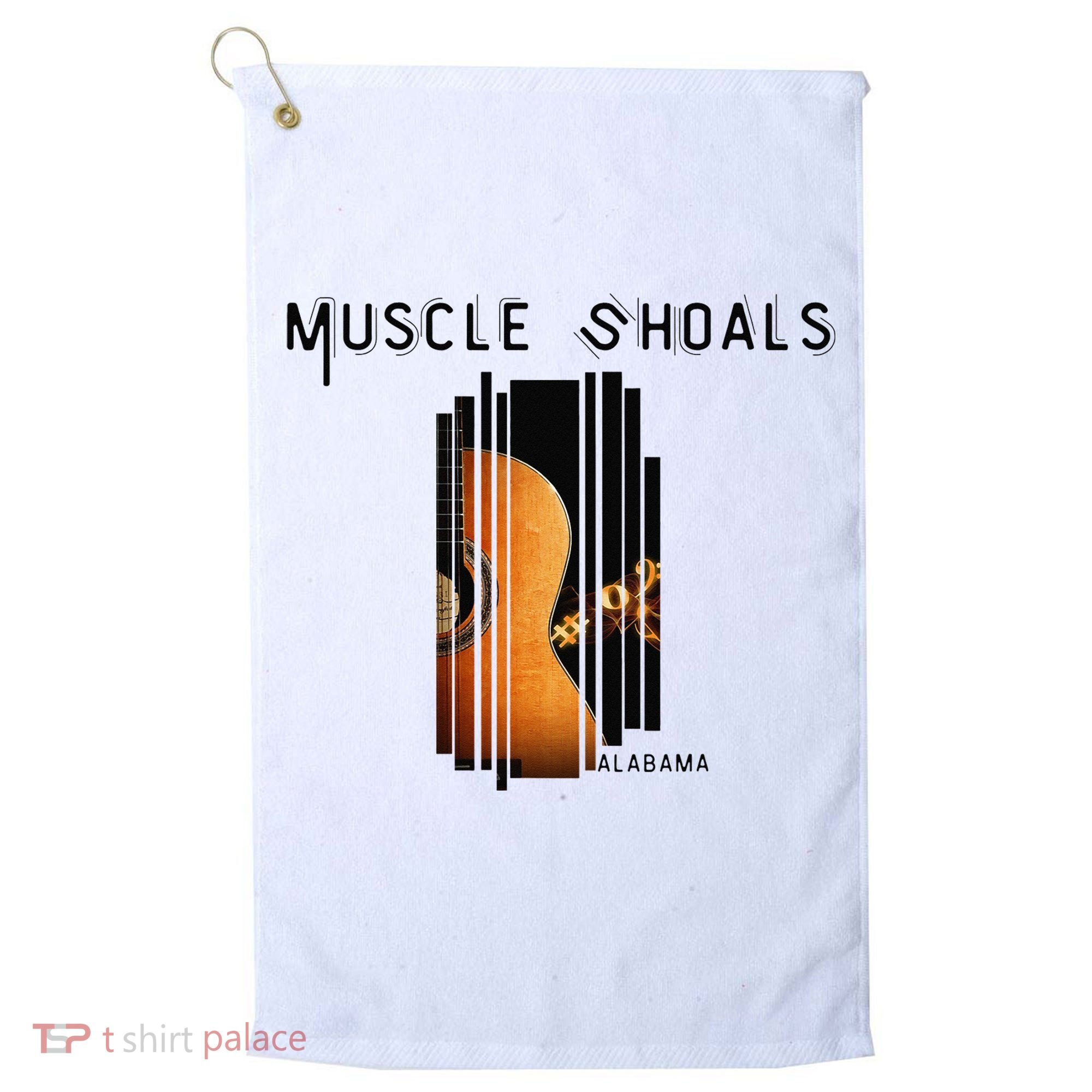 Muscle Shoals Alabama AL Distressed Grunge Text Music City Golf Towel