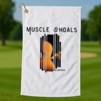 Muscle Shoals Alabama AL Distressed Grunge Text Music City Golf Towel thumb 1