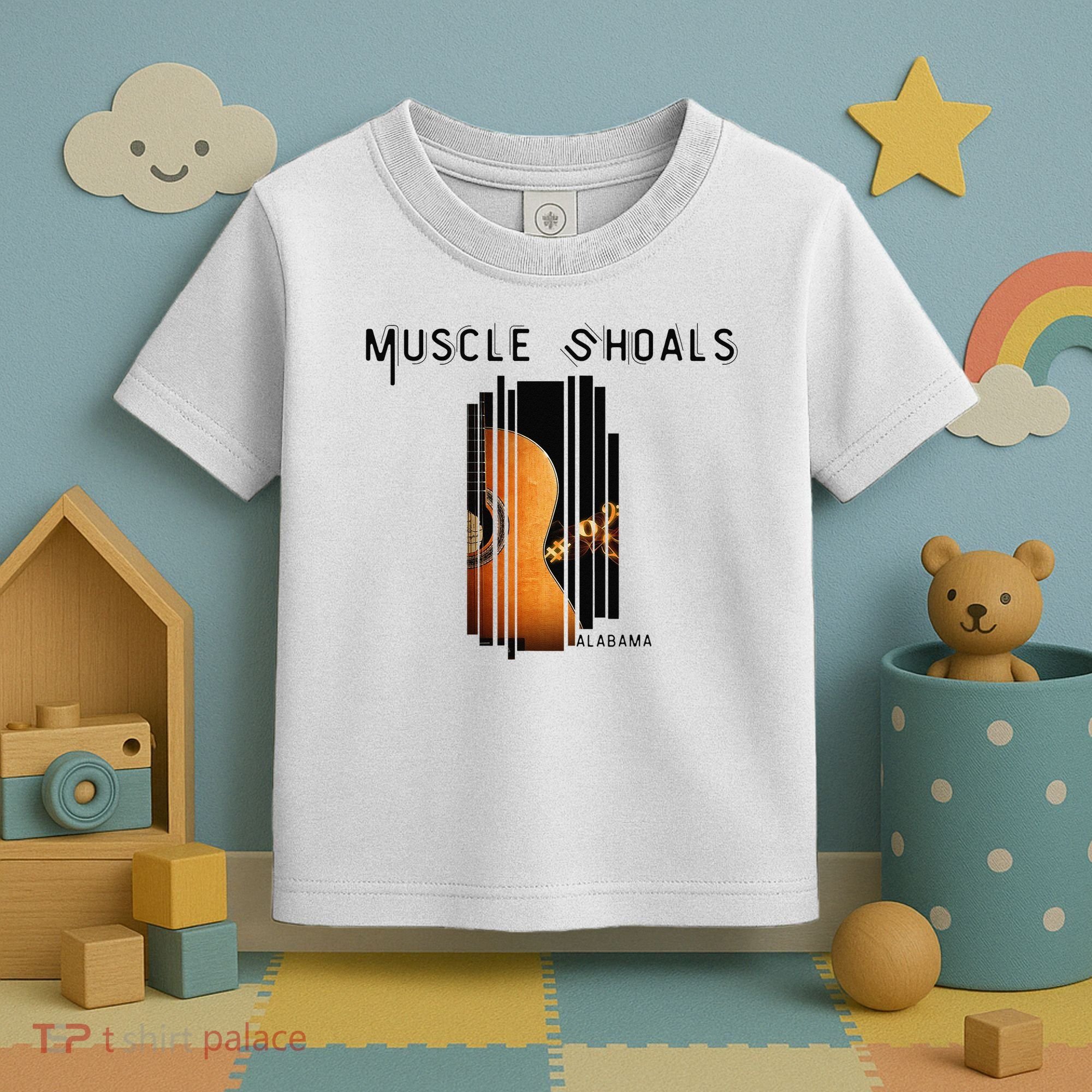 Muscle Shoals Alabama AL Distressed Grunge Text Music City Toddler T-Shirt