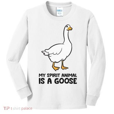 My Spirit Animal Is A Goose Kids Long Sleeve Shirt