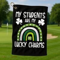 My Students Are My Lucky Charms Teacher St Patricks Day Golf Towel thumb 1