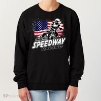 Motorcycle Speedway American Flag Flat Track Race Women's Sweatshirt thumb 0