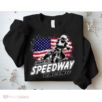 Motorcycle Speedway American Flag Flat Track Race Sweatshirt thumb 2