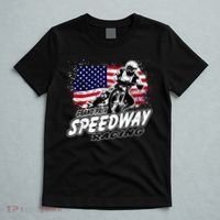 Motorcycle Speedway American Flag Flat Track Race T-Shirt thumb 5