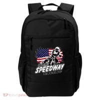 Motorcycle Speedway American Flag Flat Track Race Backpack thumb 0