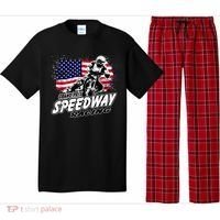 Motorcycle Speedway American Flag Flat Track Race Pajama Set thumb 0