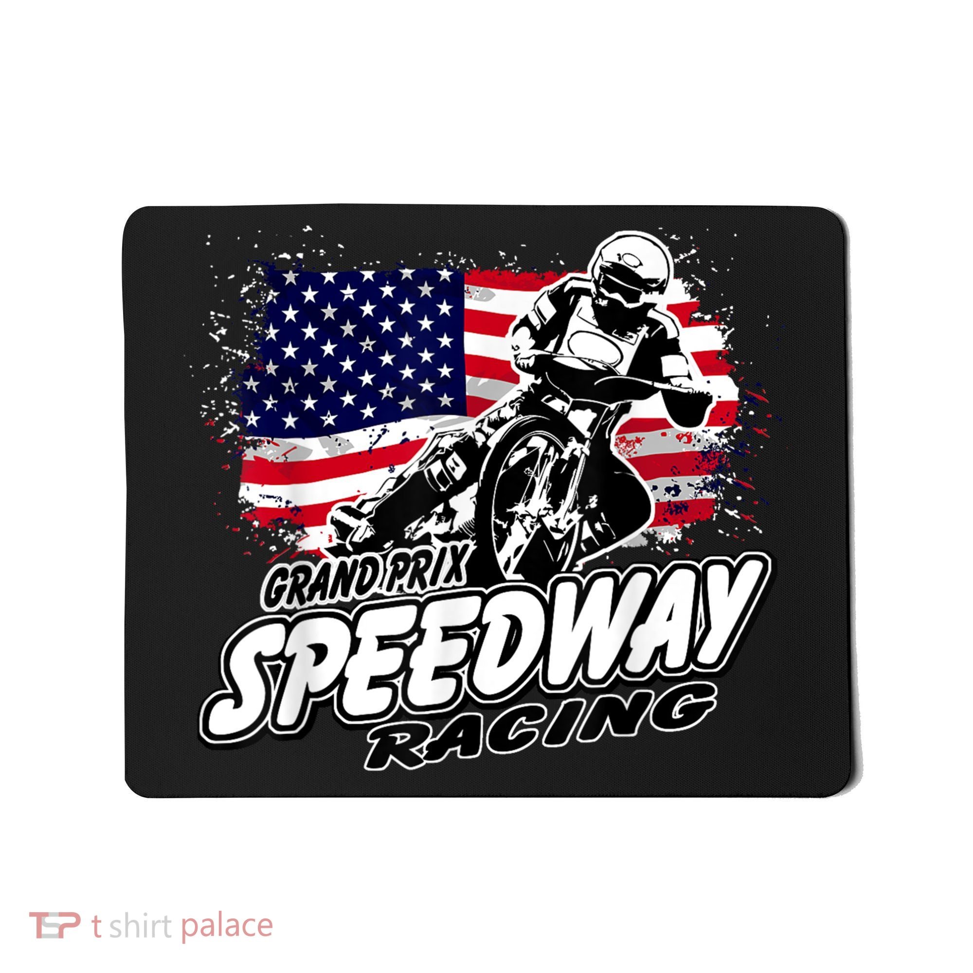 Motorcycle Speedway American Flag Flat Track Race Mousepad