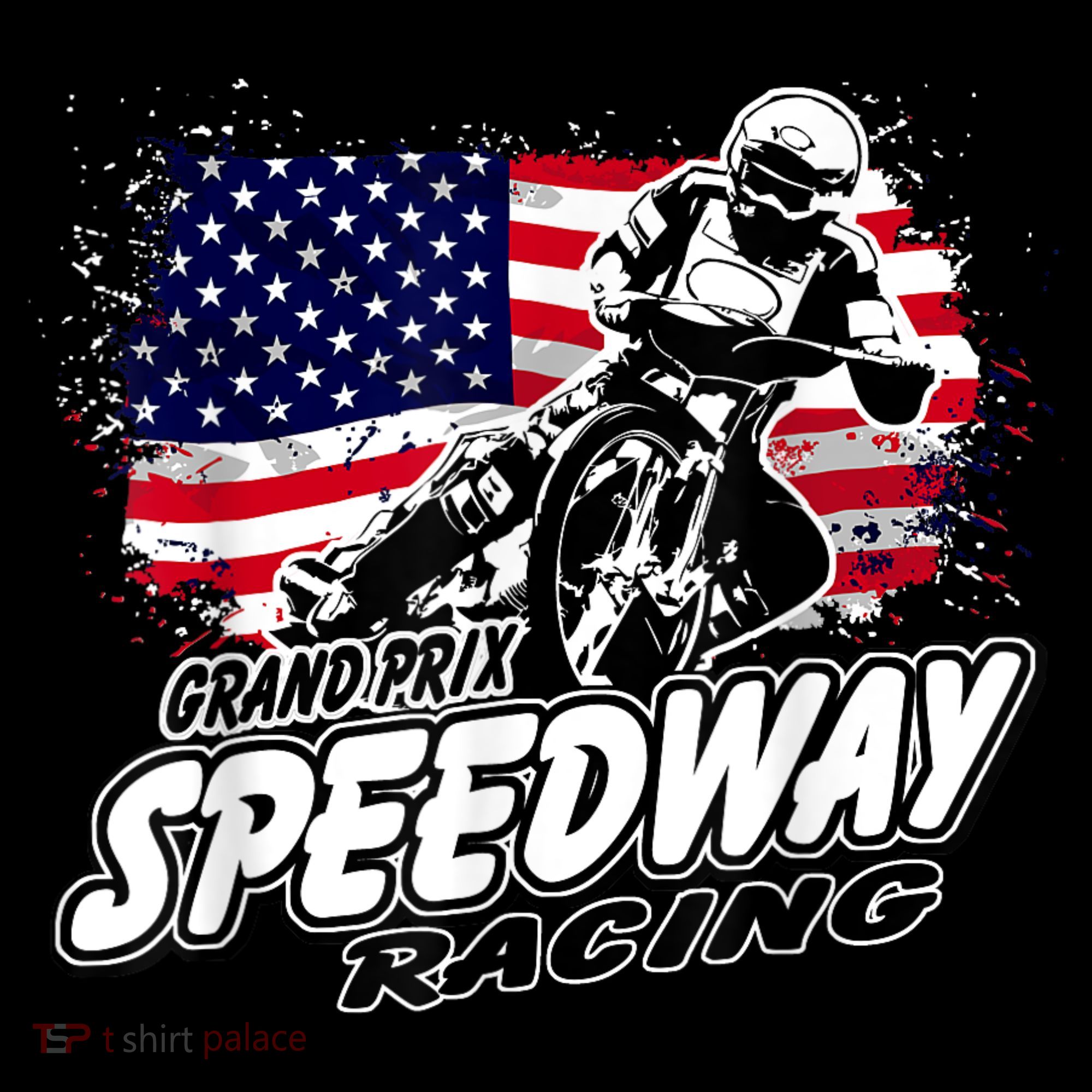 Motorcycle Speedway American Flag Flat Track Race Women's Tank Top