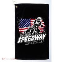 Motorcycle Speedway American Flag Flat Track Race Golf Towel thumb 0